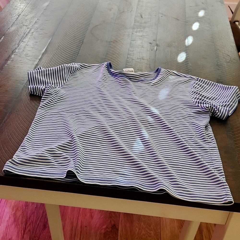 Talbots Striped Shirt Lavender and White Size M US